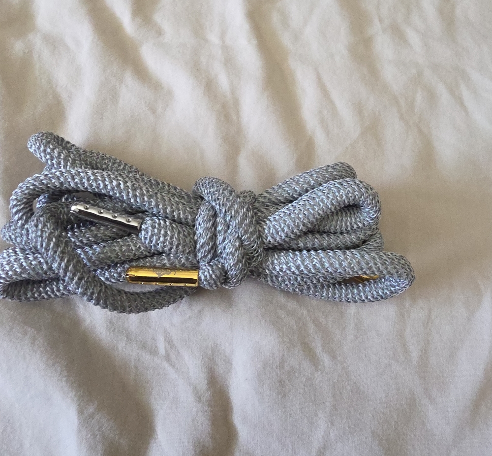 Men's Metallic Silver Shoelaces with Gold & Silver Tips